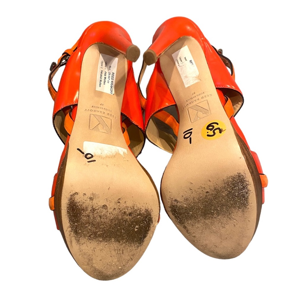 Reed Krakoff Solar Sandal Orange Stilettos Slingbacks Heels Pumps Sandals Sz 6.5 - Picture 6 of 7